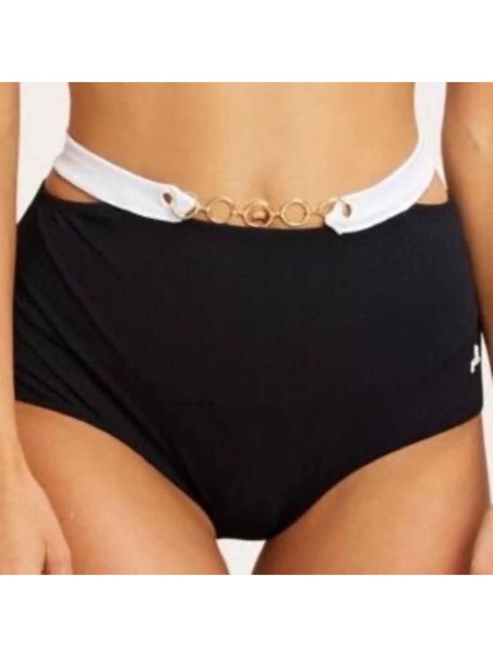 NWT Morgan Lane Black High Rise Bikini Bottom